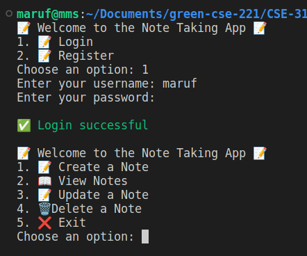 CLI Based Note Taking App